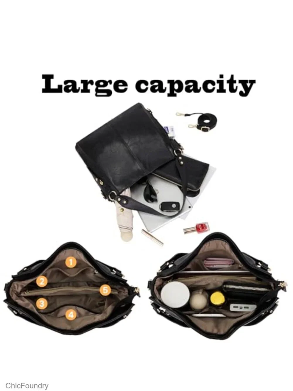 Women's Hobo Handbags Set of 2 with Wallet, RFID Blocking, Faux Leather Tote
